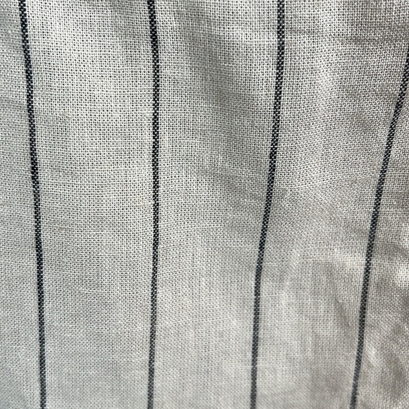 Urban Outfitters Quebec Beige Stripe Linen Blend Side Tie Midi Wrap Dress Size M - Picture 4 of 14